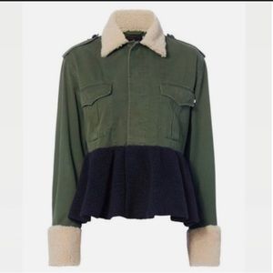 Harvey Faircloth Shearling Peplum Army Jacket
